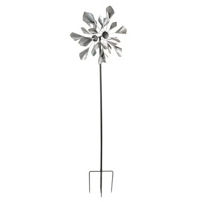 Budget π€© Transpac 45" Weathered Farmhouse Windmill with Floral Blades Garden Lawn Stake Spinner - Silver π 3 Budget π€© Transpac 45" Weathered Farmhouse Windmill with Floral Blades Garden Lawn Stake Spinner - Silver π