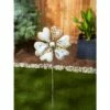 Best deal 🌟 Zingz & Thingz Zingz & Thingz 9.75" Metal Flower Garden Stake Silver 🧨
