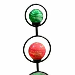 Hot Sale 😍 Home & Garden 47.0" Art Glass Stacked Globe Stake Glow In The Dark Evergreen Enterprises Inc - Decorative Garden Stakes 🎁