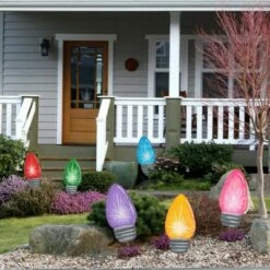 Best reviews of ✨ Round Top Collection 32.5" Merry & Bright Md Yard Bulbs ❄ Christmas Yard Stake - Decorative Garden Stakes 😀