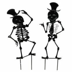 Budget ✔️ Direct International Home & Garden 18.75" Boney Skeletons 💀 Halloween Tie Top Hat Direct Designs International - Decorative Garden Stakes ⌛ -Garden Decor Shop unnamed file 4871