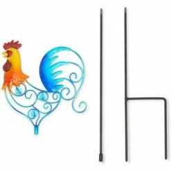 Top 10 😉 Okuna Outpost 4 Pack Metal Rooster Planter Stakes for Yard and Garden Décor, Lawn Decoration Accessories, 5.5 x 24.5 in ❤️ -Garden Decor Shop unnamed file 4895