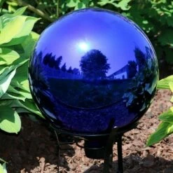 Coupon β Sunnydaze Decor Sunnydaze Indoor/Outdoor Reflective Mirrored Surface Garden Gazing Globe Ball with Stemmed Bottom and Rubber Cap - 10" Diameter - Blue π