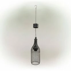 Discount 🎁 Alpine Corporation Alpine Solar Hanging Mesh Glass Lantern Black 👏 -Garden Decor Shop unnamed file 4927