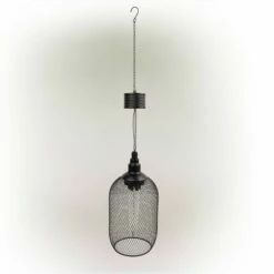 Discount 🎁 Alpine Corporation Alpine Solar Hanging Mesh Glass Lantern Black 👏 -Garden Decor Shop unnamed file 4929