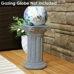 Coupon 🧨 Sunnydaze Decor Sunnydaze Roman Pedestal Indoor/Outdoor Column-Style Gazing Globe Stand for 10 to 12-Inch Garden Spheres - 16" H - Travertine 🧨 -Garden Decor Shop unnamed file 4950