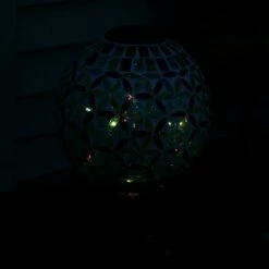 Flash Sale 😍 Sunnydaze Decor Sunnydaze Blue Cool Blooms Glass Mosaic Indoor/Outdoor Gazing Globe with Solar Light - 10" Diameter - Blue and Green 🤩 -Garden Decor Shop unnamed file 4984