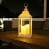 Budget 🤩 Alpine Corporation Alpine 22" Candlelit Lantern with LED Lights White ✔️ -Garden Decor Shop unnamed file 4988