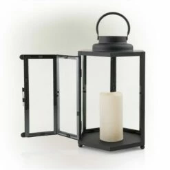 Brand new 🤩 Alpine Corporation Alpine 14" Hexagonal Candlelit Iron Lantern with LED Lights Black/White 😀 -Garden Decor Shop unnamed file 4998