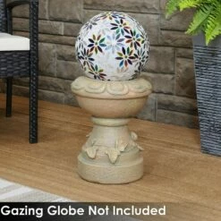 Best Sale ⭐ Sunnydaze Decor Sunnydaze Vintage Vine and Leaf Indoor/Outdoor Column-Style Gazing Globe Stand for Stemless Gazing Globes - 12" H - Autumn Leaf 🥰 -Garden Decor Shop unnamed file 5009