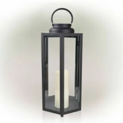 Wholesale 🎁 Alpine Corporation Alpine 18" Hexagonal Candlelit Iron Lantern with LED Lights Black/Warm White 🤩 -Garden Decor Shop unnamed file 5029