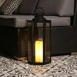 Wholesale 🎁 Alpine Corporation Alpine 18" Hexagonal Candlelit Iron Lantern with LED Lights Black/Warm White 🤩 -Garden Decor Shop unnamed file 5031