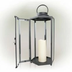 Wholesale 🎁 Alpine Corporation Alpine 18" Hexagonal Candlelit Iron Lantern with LED Lights Black/Warm White 🤩 -Garden Decor Shop unnamed file 5032