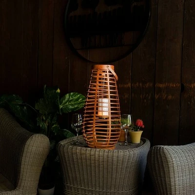 Discount ๐ Alpine Corporation Alpine 19" Solar Metal Cylindrical Lantern with Flickering LED Light Brown ๐ 5 Discount ๐ Alpine Corporation Alpine 19" Solar Metal Cylindrical Lantern with Flickering LED Light Brown ๐ - Image 3