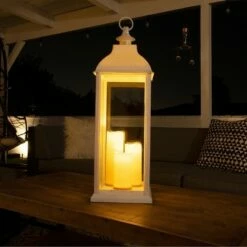 Hot Sale 🎉 Alpine Corporation Alpine 28" Candlelit Lantern with LED Lights White 💯