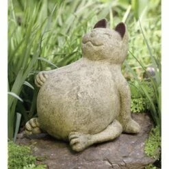 Outlet ⭐ Wind & Weather Handcrafted Volcanic Ash Lucky Cat Indoor/Outdoor Sculpture 🌟