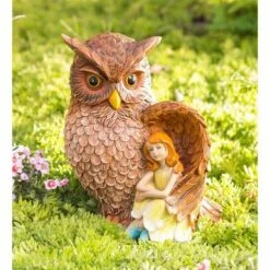 Outlet ⌛ Wind & Weather Owl with Fairy Garden Sculpture ⌛