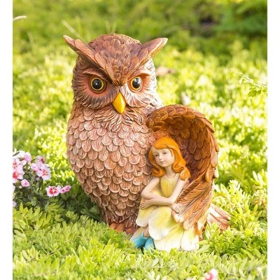 Outlet ⌛ Wind & Weather Owl with Fairy Garden Sculpture ⌛ 1 Outlet ⌛ Wind & Weather Owl with Fairy Garden Sculpture ⌛