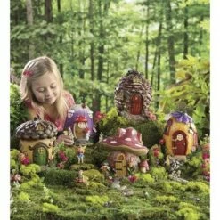 Outlet 🎉 HearthSong 9"H Weather-Resistant Fairy Village House for Indoor and Outdoor Decor ⭐
