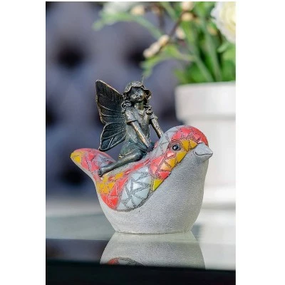 Best Sale π HI-LINE GIFT LTD 7" LED Light Fairy and Mosaic Bird Statue Bronze - Hi-Line Gift π 4 Best Sale π HI-LINE GIFT LTD 7" LED Light Fairy and Mosaic Bird Statue Bronze - Hi-Line Gift π - Image 3