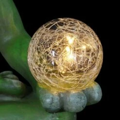 Discount 😍 10" Resin Solar Yoga Frog Holding 2 Glass Jars Garden Statue Green - Exhart 🔔 -Garden Decor Shop unnamed file 52