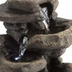Best Pirce 😉 Alpine Corporation 11" Resin Tiered Rock Tabletop Fountain with LED Lights Bronze 😀 -Garden Decor Shop unnamed file 5221