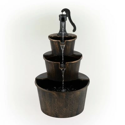 Promo π Alpine Corporation 40" Three Tier Pump and Barrels Fountain Brown π₯ 4 Promo π Alpine Corporation 40" Three Tier Pump and Barrels Fountain Brown π₯ - Image 2