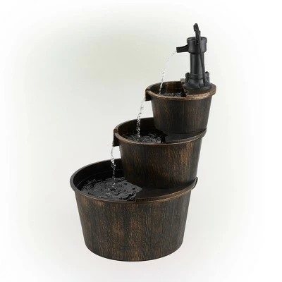 Promo π Alpine Corporation 40" Three Tier Pump and Barrels Fountain Brown π₯ 5 Promo π Alpine Corporation 40" Three Tier Pump and Barrels Fountain Brown π₯ - Image 3