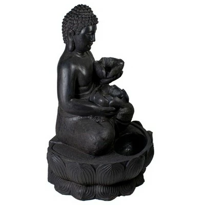 Flash Sale π Northlight 31.5" Black Buddha in a Flower Outdoor Garden Water Fountain π― 4 Flash Sale π Northlight 31.5" Black Buddha in a Flower Outdoor Garden Water Fountain π― - Image 2