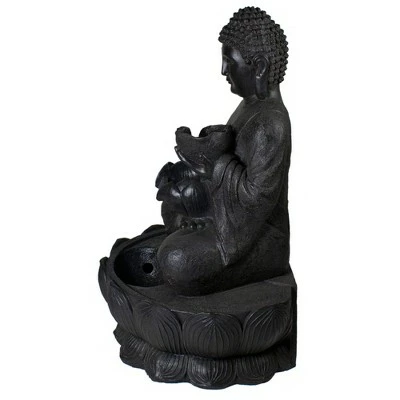 Flash Sale π Northlight 31.5" Black Buddha in a Flower Outdoor Garden Water Fountain π― 5 Flash Sale π Northlight 31.5" Black Buddha in a Flower Outdoor Garden Water Fountain π― - Image 3