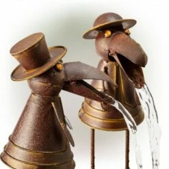 New 😍 Alpine Corporation 20" Metal Outdoor Toucan Water Fountain Yard Décor Brown 🧨 -Garden Decor Shop unnamed file 5271