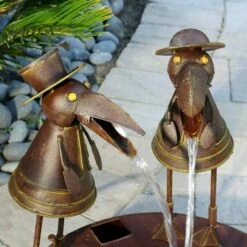 New 😍 Alpine Corporation 20" Metal Outdoor Toucan Water Fountain Yard Décor Brown 🧨 -Garden Decor Shop unnamed file 5273