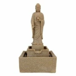 Best deal β€οΈ Medium Earth Witness Buddha Illuminated Garden Fountain - Acorn Hollow π