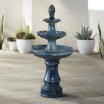 Budget 🧨 John Timberland Outdoor Floor Water Fountain with Light LED 46" High Three Tier for Yard Garden Patio Deck Home 🎉 3 Budget 🧨 John Timberland Outdoor Floor Water Fountain with Light LED 46" High Three Tier for Yard Garden Patio Deck Home 🎉