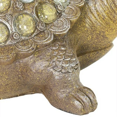 Top 10 π 7.09" Resin and Glass Beaded Turtle Statue Silver - Exhart π 4 Top 10 π 7.09" Resin and Glass Beaded Turtle Statue Silver - Exhart π - Image 2
