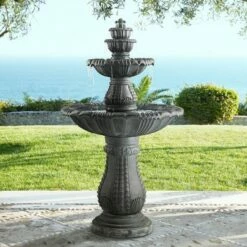 Top 10 ✨ John Timberland Italian Outdoor Floor Water Fountain with Light LED 56 3/4" High 4 Tiered for Yard Garden Patio Deck Home 🧨
