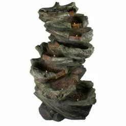 Buy 🎉 Northlight 42" Gray Lighted Rock Outdoor Garden Water Fountain 👏