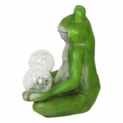 Discount 😍 10" Resin Solar Yoga Frog Holding 2 Glass Jars Garden Statue Green - Exhart 🔔 -Garden Decor Shop unnamed file 54