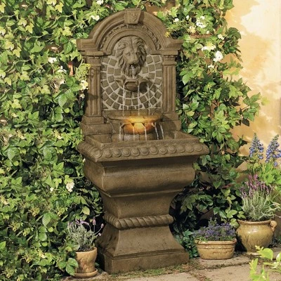 Promo π John Timberland Mediterranean Outdoor Wall Water Fountain with Light LED 51" High Royal Lions Head 3 Tiered for Yard Garden Patio β 3 Promo π John Timberland Mediterranean Outdoor Wall Water Fountain with Light LED 51" High Royal Lions Head 3 Tiered for Yard Garden Patio β