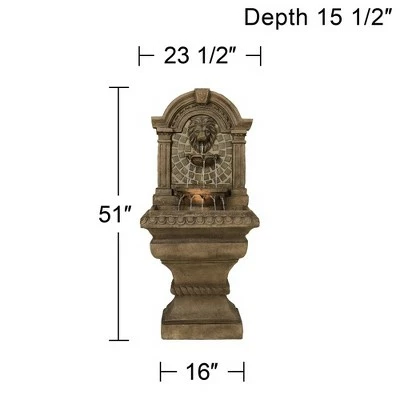 Promo π John Timberland Mediterranean Outdoor Wall Water Fountain with Light LED 51" High Royal Lions Head 3 Tiered for Yard Garden Patio β 7 Promo π John Timberland Mediterranean Outdoor Wall Water Fountain with Light LED 51" High Royal Lions Head 3 Tiered for Yard Garden Patio β - Image 5