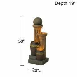 Wholesale ⌛ John Timberland Outdoor Floor Water Fountain 50" Sphere Jugs Floor Column with LED Light for Yard Garden Lawn ✨ -Garden Decor Shop unnamed file 5413