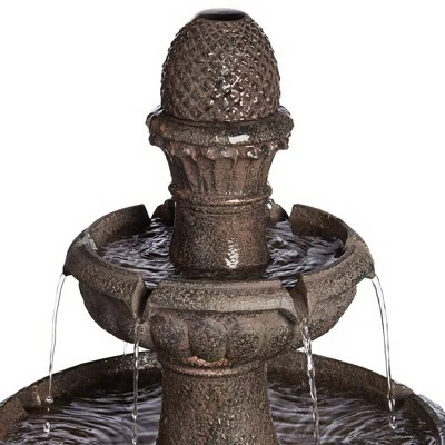Hot Sale 😀 John Timberland Italian Style 3 Tier Outdoor Floor Water Fountain with Light LED 43" High Gray Faux Stone Garden Patio Backyard 🧨 4 Hot Sale 😀 John Timberland Italian Style 3 Tier Outdoor Floor Water Fountain with Light LED 43" High Gray Faux Stone Garden Patio Backyard 🧨 - Image 2