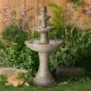 Coupon 😀 John Timberland Italian Style 3 Tier Outdoor Floor Water Fountain with Light LED 44" High Gray Faux Stone Garden Patio Backyard 🥰 -Garden Decor Shop unnamed file 5452