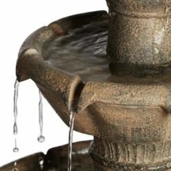 Coupon 😀 John Timberland Italian Style 3 Tier Outdoor Floor Water Fountain with Light LED 44" High Gray Faux Stone Garden Patio Backyard 🥰 -Garden Decor Shop unnamed file 5455