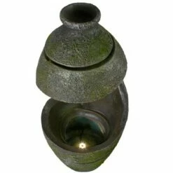 Best deal βοΈ Northlight 31" Green and Gray Mossy Outdoor Garden Water Fountain β
