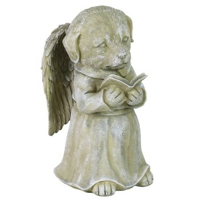 Discount π 15.94" Resin πΆ Dog Angel Reading Book Statue Gray - Exhart π 6 Discount π 15.94" Resin πΆ Dog Angel Reading Book Statue Gray - Exhart π - Image 4
