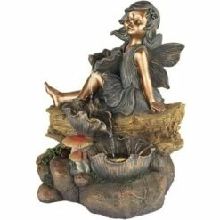 Promo 🛒 John Timberland Outdoor Cascading Water Fountain with Light LED 22" High Bronze Fairy Garden Patio Yard Deck Home Lawn Porch House 🥰 -Garden Decor Shop unnamed file 5479