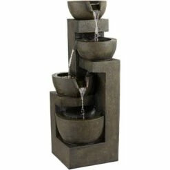 Brand new 🔥 John Timberland Outdoor Floor Water Fountain with Light LED 41 1/2" High Cascading Bowls for Yard Garden Patio Deck Home 🔔 -Garden Decor Shop unnamed file 5498