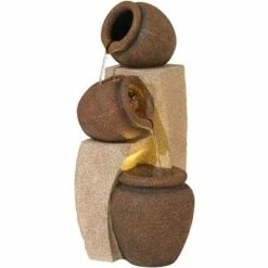 New ❤️ John Timberland Rustic Outdoor Floor Water Fountain with Light LED 30" High Cascading Tipping Jugs for Yard Garden Patio Deck Home ✨ -Garden Decor Shop unnamed file 5511