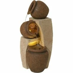 New ❤️ John Timberland Rustic Outdoor Floor Water Fountain with Light LED 30" High Cascading Tipping Jugs for Yard Garden Patio Deck Home ✨ -Garden Decor Shop unnamed file 5512